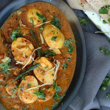 Indian style boiled egg curry