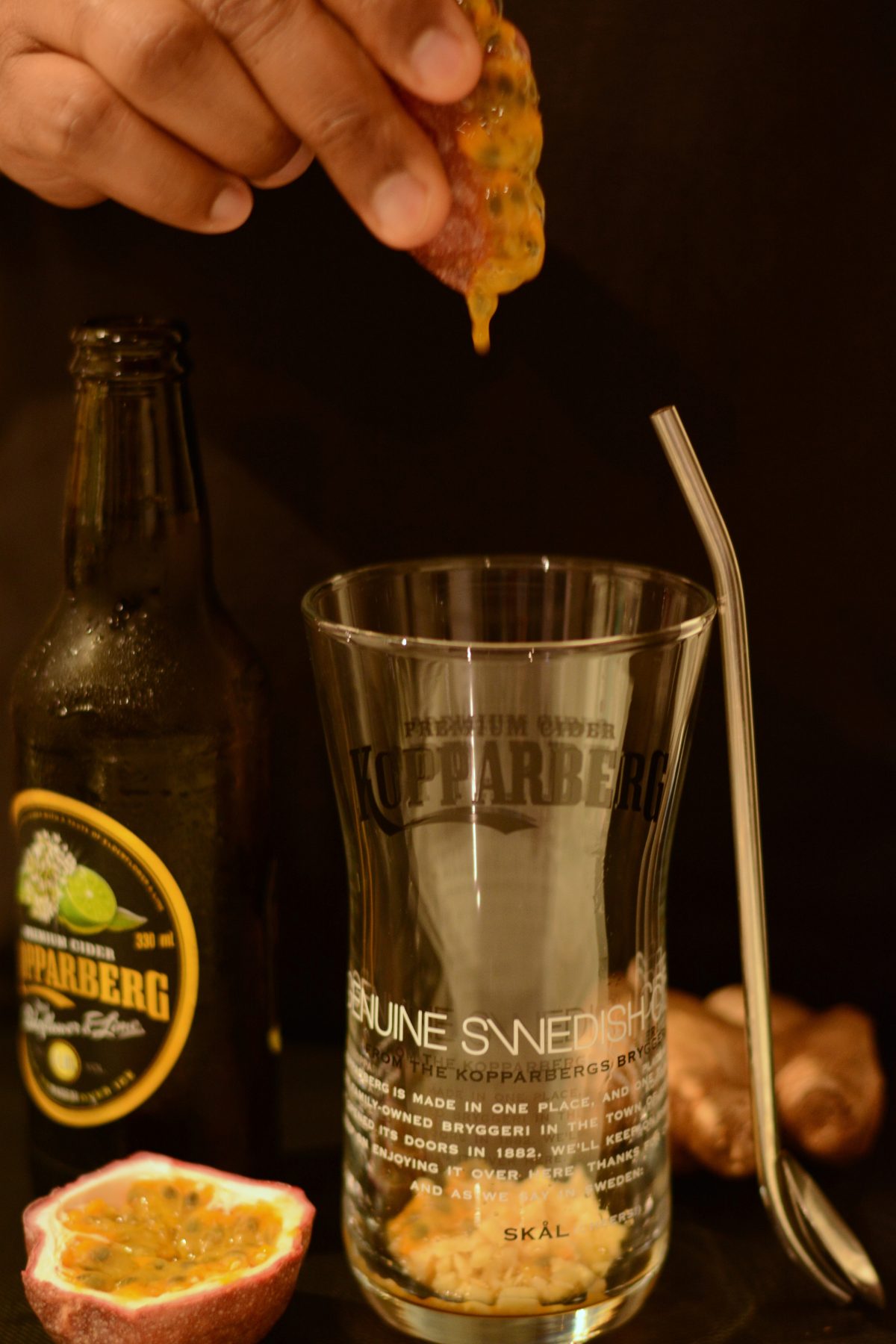 Swedish Mule, a Kopparberg Elderflower & Lime Cocktail - Freshness and slightly spicy undertones from the ginger, zingy bursts of passionfruit and the sweet refreshing vibrancy of the elderflower and lime - thespiceadventuress.com
