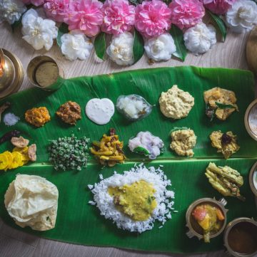 Onam Sadhya on banana leaf