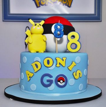 Pokemon theme birthday cake