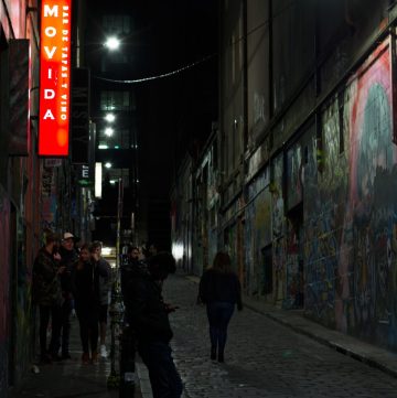 city laneway at night
