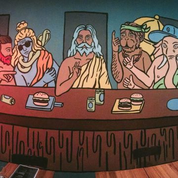 wall mural inside restaurant